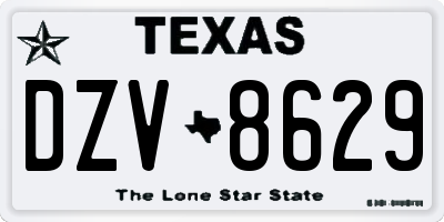 TX license plate DZV8629