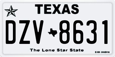 TX license plate DZV8631