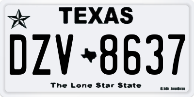 TX license plate DZV8637