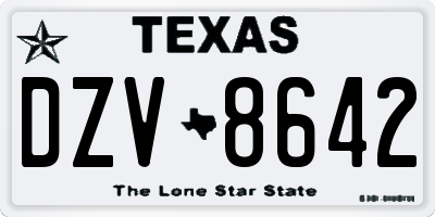 TX license plate DZV8642