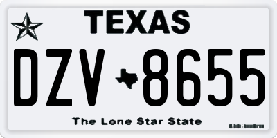TX license plate DZV8655