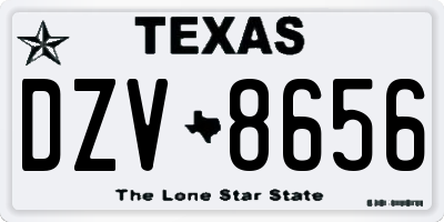 TX license plate DZV8656