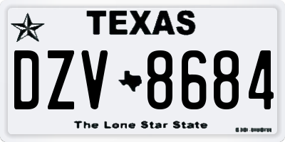 TX license plate DZV8684