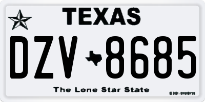 TX license plate DZV8685