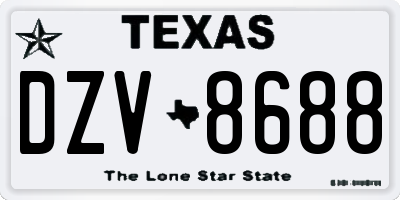 TX license plate DZV8688