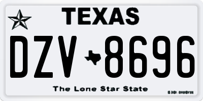 TX license plate DZV8696