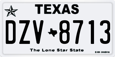 TX license plate DZV8713