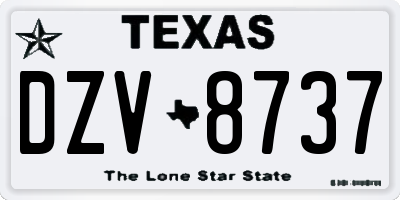 TX license plate DZV8737