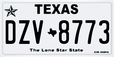 TX license plate DZV8773