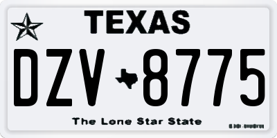 TX license plate DZV8775