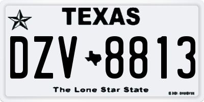 TX license plate DZV8813