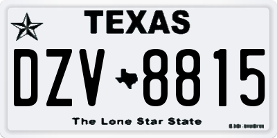 TX license plate DZV8815