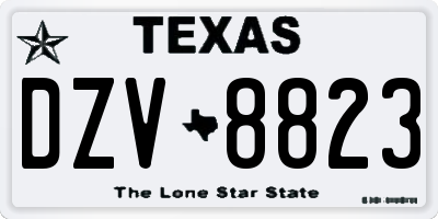 TX license plate DZV8823