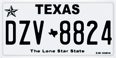 TX license plate DZV8824
