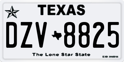 TX license plate DZV8825