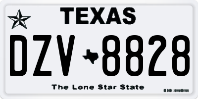 TX license plate DZV8828