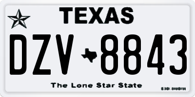 TX license plate DZV8843