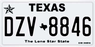 TX license plate DZV8846