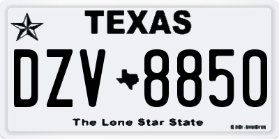 TX license plate DZV8850
