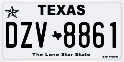 TX license plate DZV8861