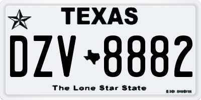 TX license plate DZV8882