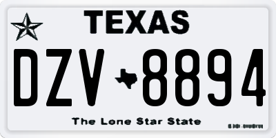 TX license plate DZV8894