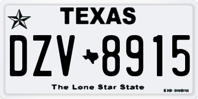 TX license plate DZV8915