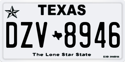 TX license plate DZV8946