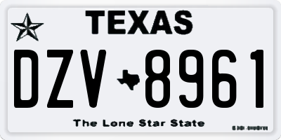 TX license plate DZV8961