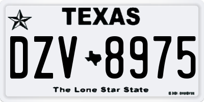 TX license plate DZV8975