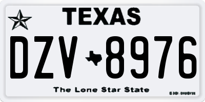 TX license plate DZV8976