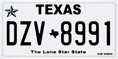 TX license plate DZV8991