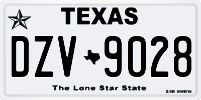TX license plate DZV9028