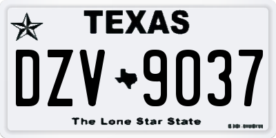 TX license plate DZV9037