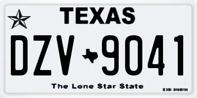 TX license plate DZV9041