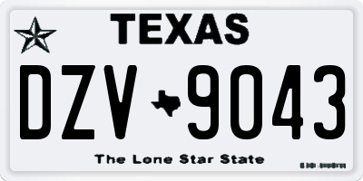TX license plate DZV9043
