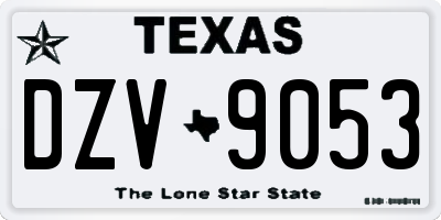 TX license plate DZV9053