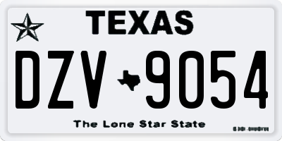 TX license plate DZV9054