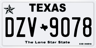 TX license plate DZV9078