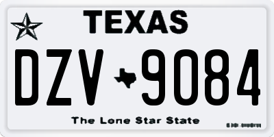 TX license plate DZV9084