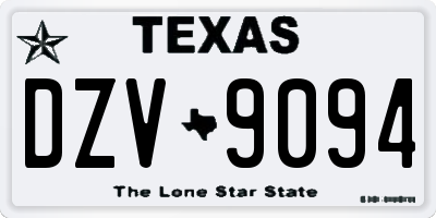 TX license plate DZV9094