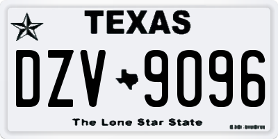 TX license plate DZV9096