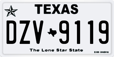 TX license plate DZV9119