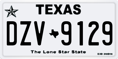 TX license plate DZV9129