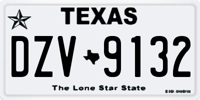 TX license plate DZV9132