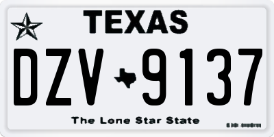 TX license plate DZV9137