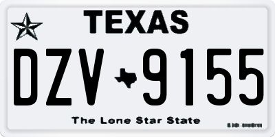 TX license plate DZV9155