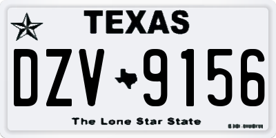 TX license plate DZV9156