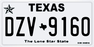 TX license plate DZV9160
