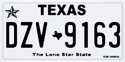 TX license plate DZV9163